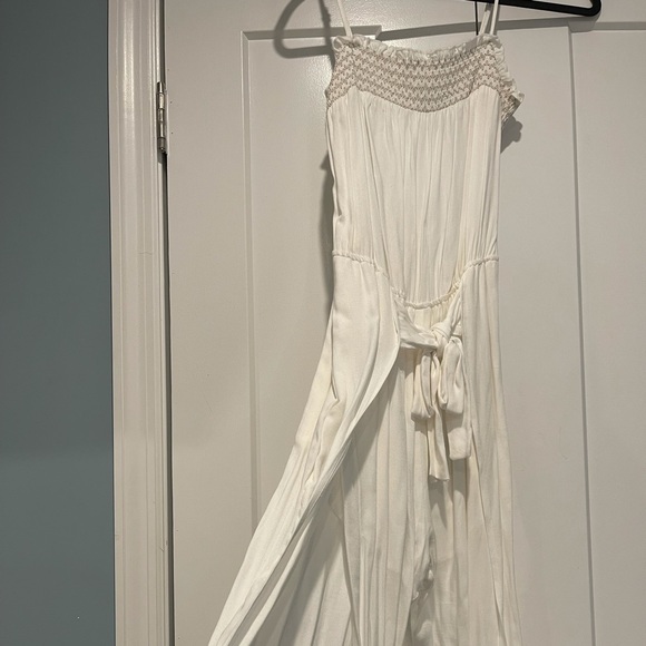 White tube top jumpsuit with slit legs! - Picture 2 of 2